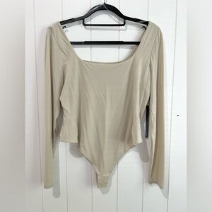 Lululemon NWT Nulu Square Neck Long Sleeves Bodysuit size XL neutral color